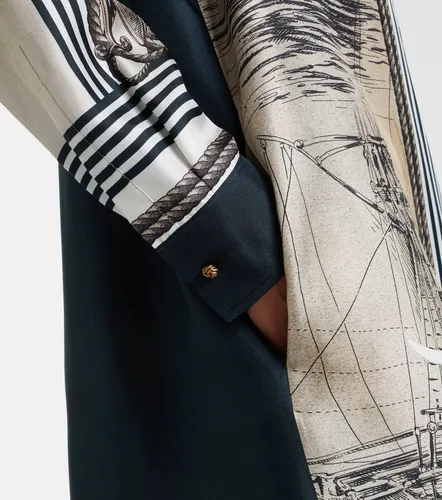 Vestido camisero de sarga de seda estampado - Max Mara - Modalova