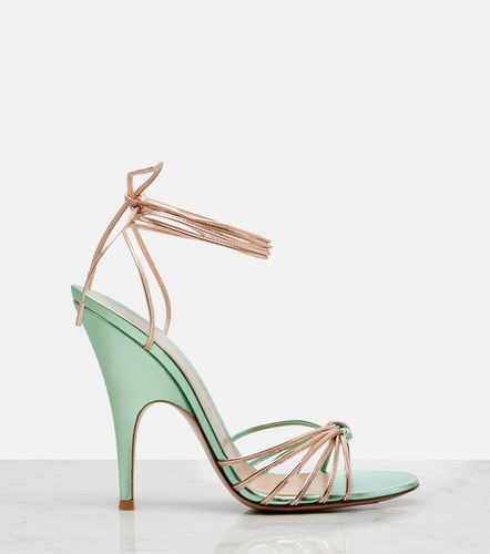 Metallic leather slingback sandals - Gianvito Rossi - Modalova