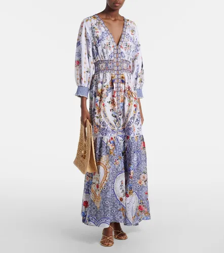 Bedrucktes Maxikleid aus Leinen - Camilla - Modalova