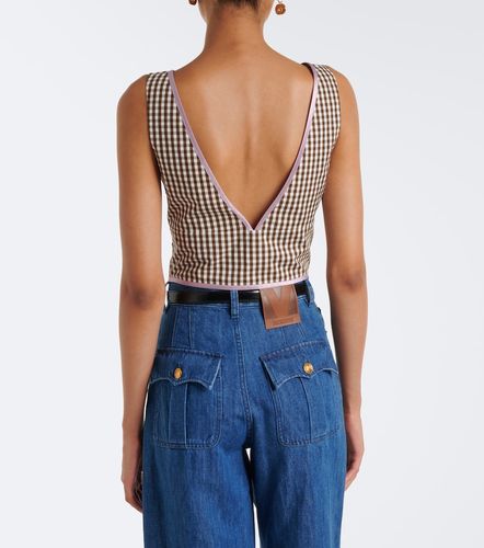 Crop top de algodón a cuadros vichy - Valentino Garavani - Modalova