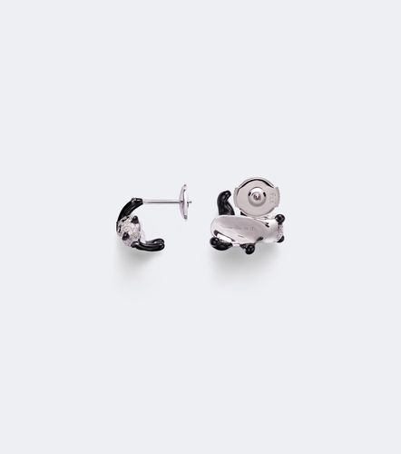 Yvonne Léon Pendientes Panda de oro blanco de 9 ct con diamantes - Yvonne Leon - Modalova