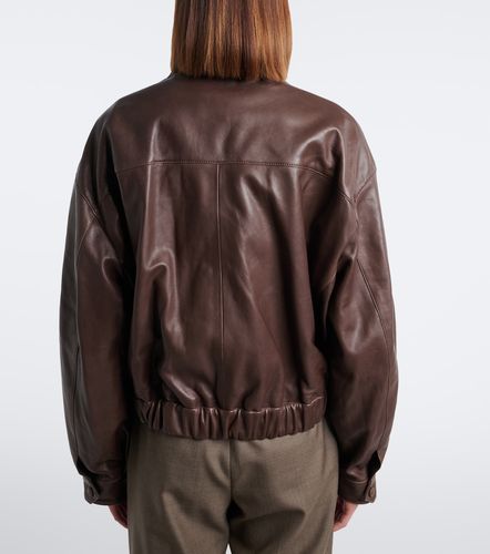 Quincy leather blouson jacket - Nour Hammour - Modalova