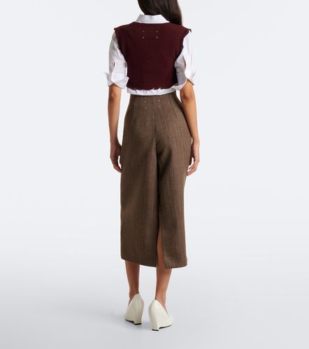 Herringbone virgin wool midi skirt - Maison Margiela - Modalova