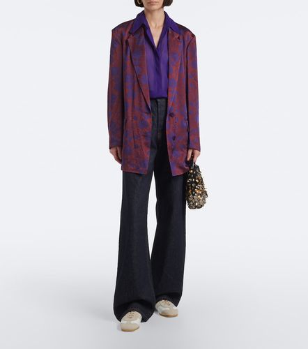 Suede-trimmed leather sneakers - Dries Van Noten - Modalova