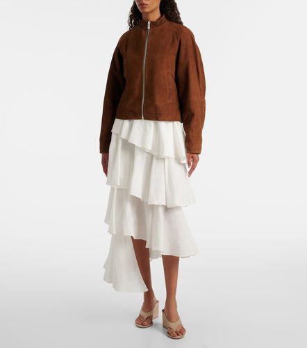 Alaïa Gonna midi in jersey di cotone e lino - Alaia - Modalova