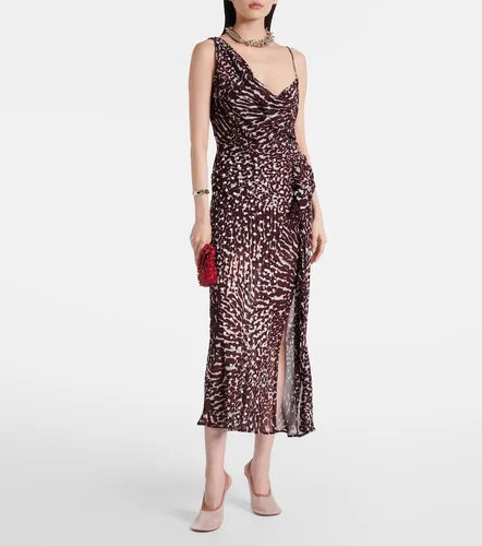 Vestido midi drapeado estampado - Dries Van Noten - Modalova