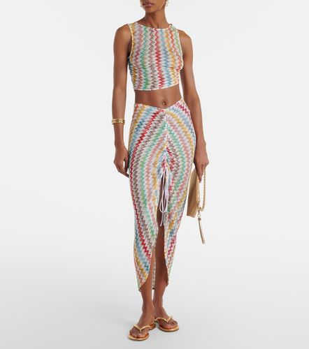 Missoni Zigzag ruched lame crop top - Missoni - Modalova