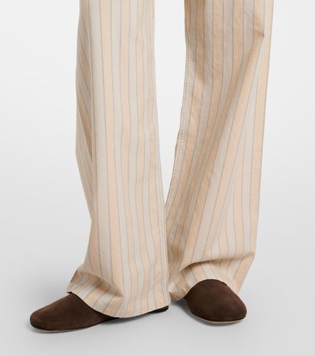 Pantaloni a gamba larga in cotone a righe - Maison Margiela - Modalova