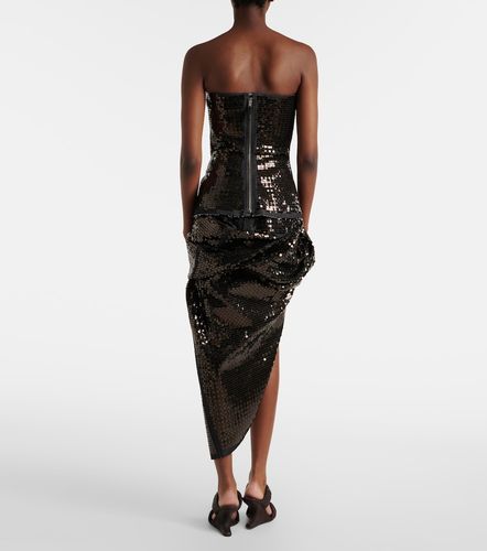 Draped sequined denim midi skirt - Rick Owens - Modalova