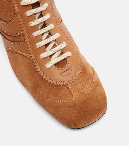 Leather-trimmed suede mules - Dries Van Noten - Modalova