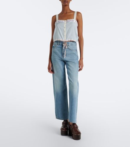 Chloe Lace-trimmed striped silk top - Chloe - Modalova