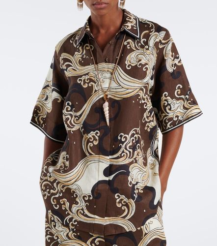 Alémais Camisa oversized Otis de lino estampada - Alemais - Modalova