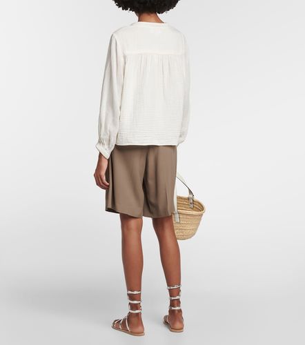 Blusa de algodón con lazada en el cuello - Velvet - Modalova
