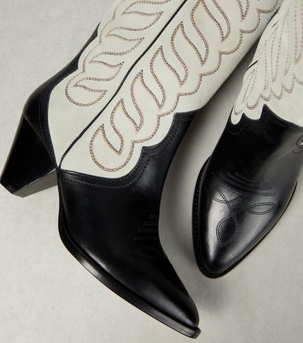 Liela leather and suede cowboy boots - Isabel Marant - Modalova