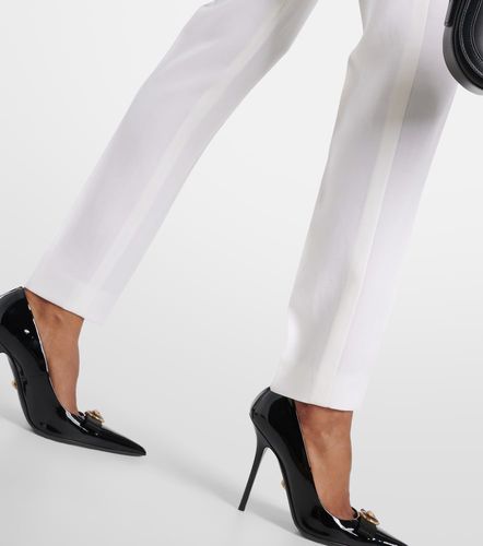 Versace High-rise wool slim pants - Versace - Modalova