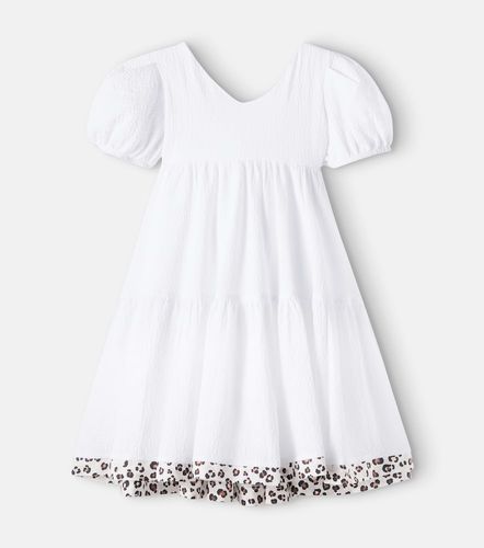 Vestido de algodón con lazo - Monnalisa - Modalova