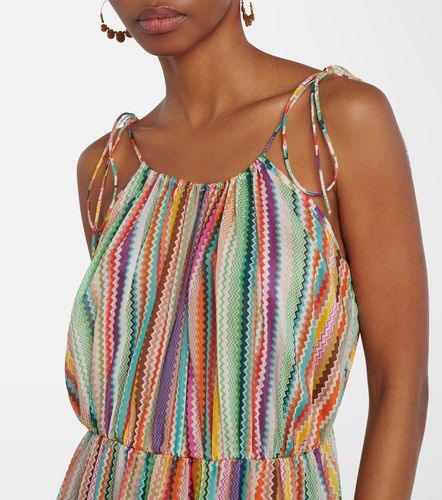 Abito lungo a zig-zag in cotone e seta - Missoni - Modalova