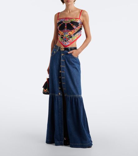 Crop top Carretto de sarga de seda - Dolce&Gabbana - Modalova