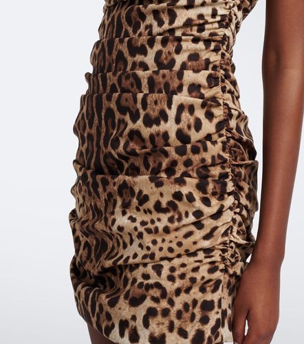 Leopard-print silk-blend charmeuse minidress - Dolce&Gabbana - Modalova