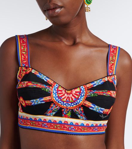 Carretto silk-blend charmeuse crop top - Dolce&Gabbana - Modalova