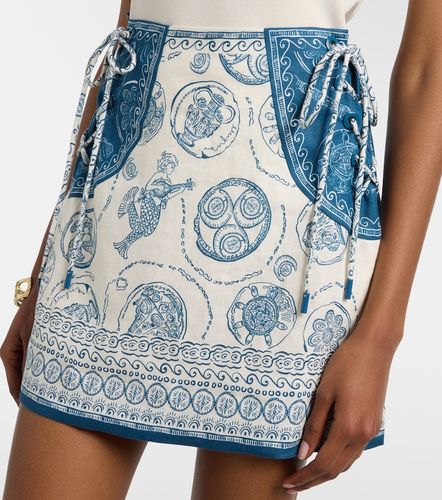 Alémais Minifalda Lucky de lino estampada - Alemais - Modalova