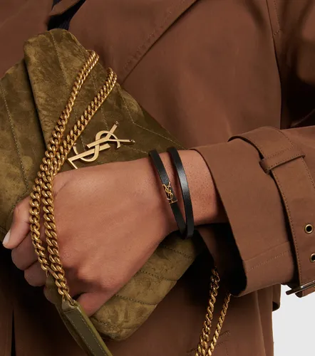 Pulsera YSL de piel con logo - Saint Laurent - Modalova