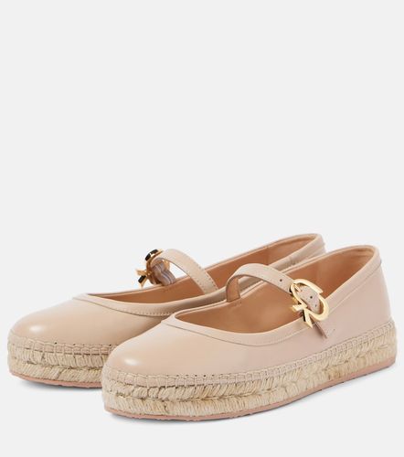 Leather and raffia espadrilles - Gianvito Rossi - Modalova