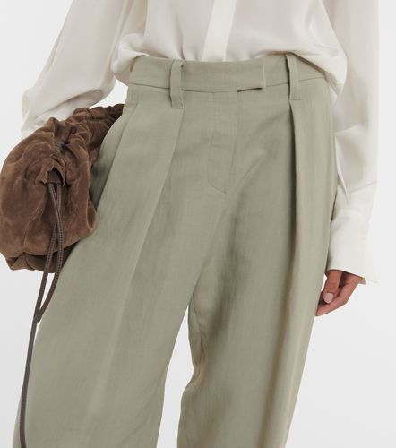 Pantaloni a gamba larga in twill - Brunello Cucinelli - Modalova