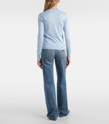 Pullover in seta con applicazioni floreali - Dolce&Gabbana - Modalova