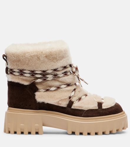 Stivali stringati in suede e shearling - Hogan - Modalova