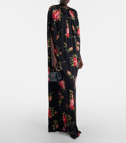 Floral caped silk-blend gown - Dolce&Gabbana - Modalova
