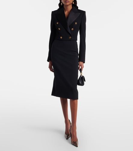 Giacca cropped in misto lana e seta - Dolce&Gabbana - Modalova
