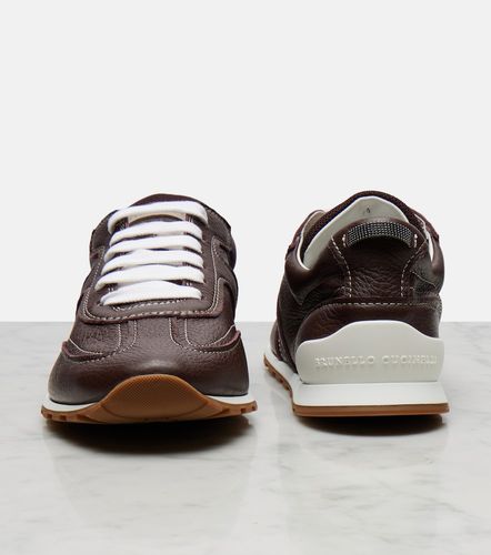 Sneakers in pelle con monili - Brunello Cucinelli - Modalova