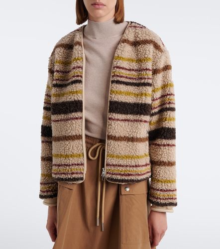 Striped wool-blend teddy jacket - Moncler - Modalova