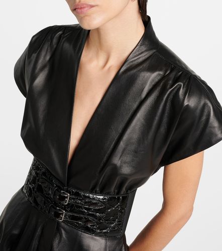 Alaïa Midikleid aus Leder - Alaia - Modalova