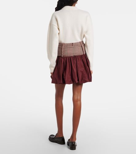 Checked ruched virgin wool miniskirt - Patou - Modalova
