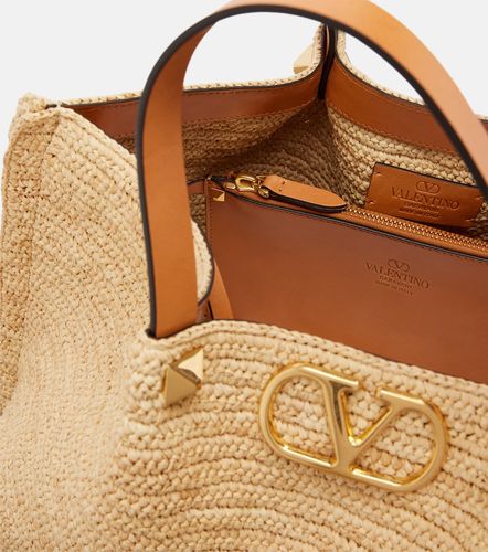VLogo Medium raffia tote bag - Valentino Garavani - Modalova