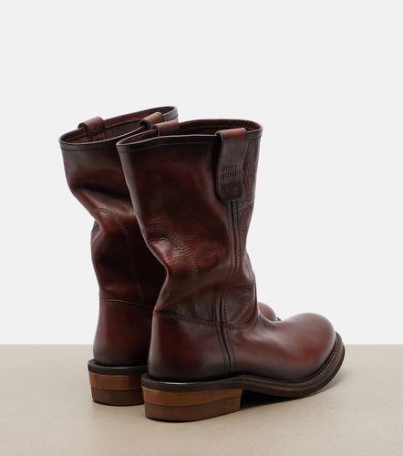 Miu Miu Foule leather ankle boots - Miu Miu - Modalova