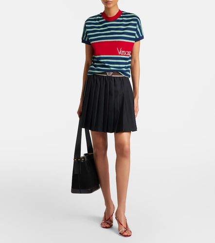 Pleated wool and mohair miniskirt - Versace - Modalova