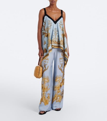 Printed silk twill palazzo pants - La DoubleJ - Modalova
