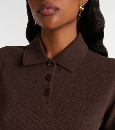 Polo Cassandre de piqué de algodón - Saint Laurent - Modalova