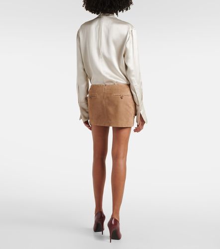 Minifalda de ante con aplique floral - Magda Butrym - Modalova
