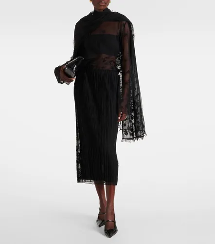 Embroidered plisse tulle midi skirt - Toteme - Modalova