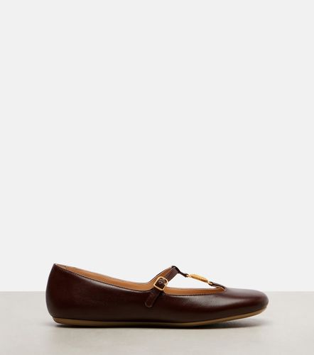 Leonore embellished leather ballet flats - Chloe - Modalova
