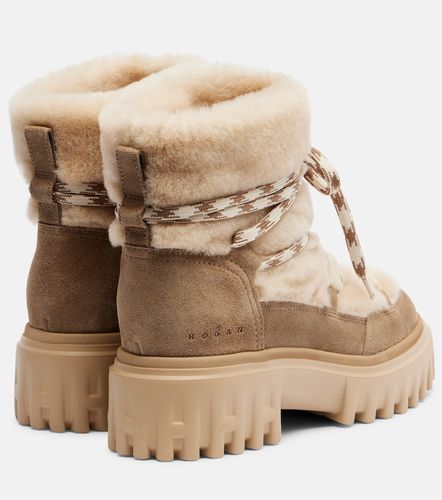 Shearling and suede ankle boots - Hogan - Modalova