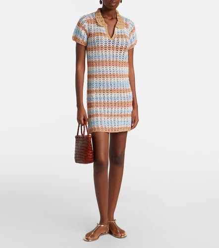 Vestido polo de croché de algodón a rayas - Anna Kosturova - Modalova