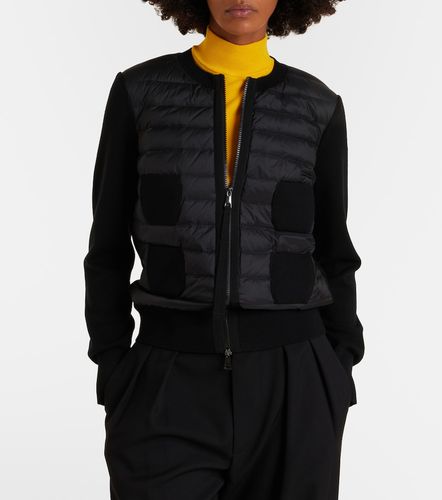 Cárdigan Tricot de lana virgen con paneles de plumas - Moncler - Modalova