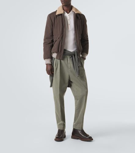 Camiseta con botones acanalada de algodón y cachemir - Brunello Cucinelli - Modalova