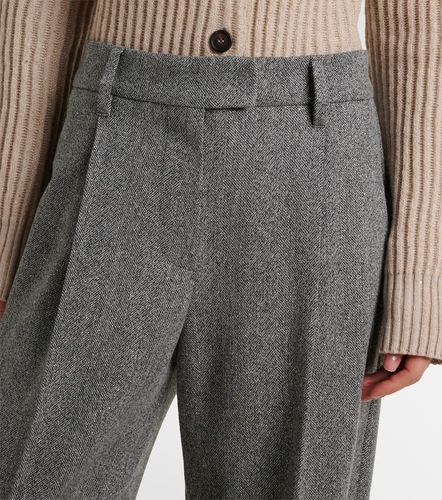 Monili herringbone wool-blend wide-leg pants - Brunello Cucinelli - Modalova