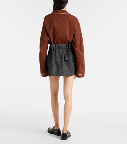 Herringbone virgin wool miniskirt - Prada - Modalova